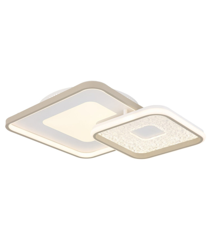Mosaiko Twin Square Semi Flush Ceiling Light Matt White LED 2700/6000K-1