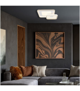 Mosaiko Twin Square Semi Flush Ceiling Light Matt White LED 2700/6000K-2