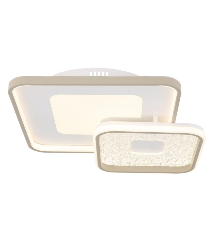 Mosaiko Twin Square Semi Flush Ceiling Light Matt White LED 2700/6000K-4