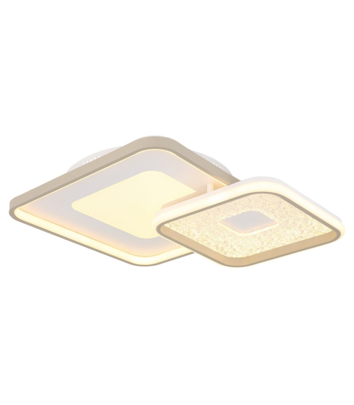 Mosaiko Twin Square Semi Flush Ceiling Light Matt White LED 2700/6000K-6