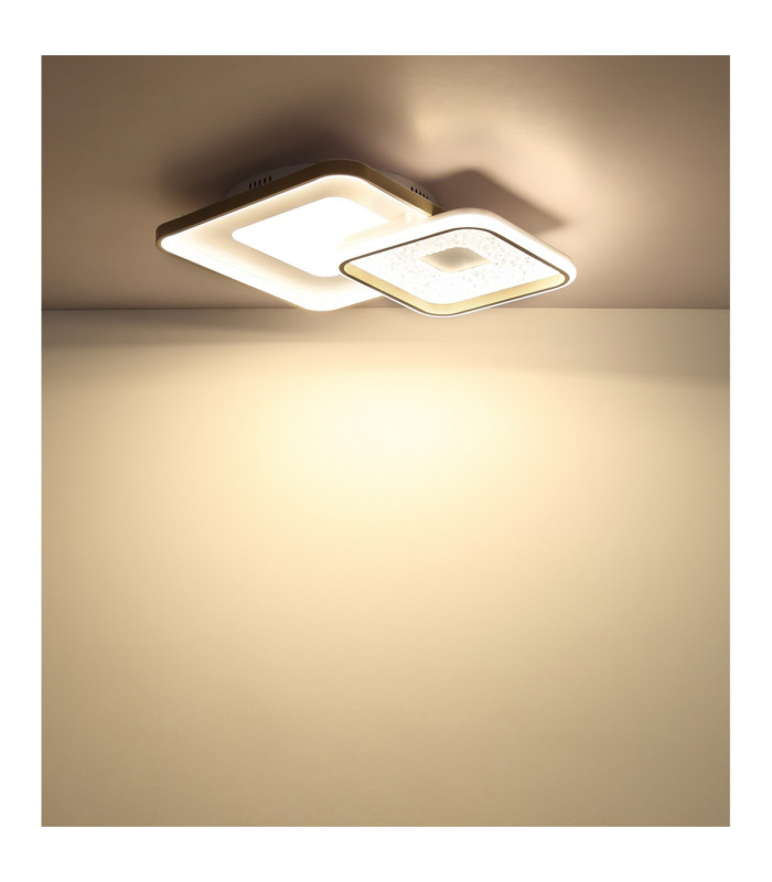 Mosaiko Twin Square Semi Flush Ceiling Light Matt White LED 2700/6000K-8