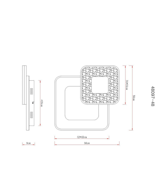 Mosaiko Twin Square Semi Flush Ceiling Light Matt White LED 2700/6000K-11