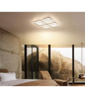 Mosaiko 4 Square Semi Flush Ceiling Light Matt White LED 2700/6000K-2