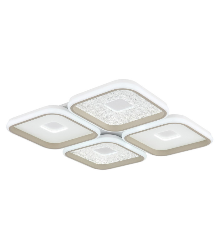Mosaiko 4 Square Semi Flush Ceiling Light Matt White LED 2700/6000K-7