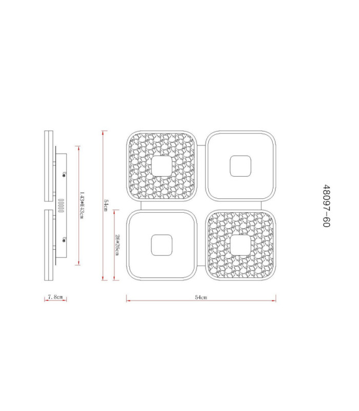 Mosaiko 4 Square Semi Flush Ceiling Light Matt White LED 2700/6000K-11