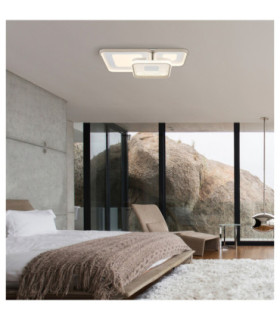 Mosaiko Triple Square Semi Flush Ceiling Light Matt White LED 2700/6000K-2
