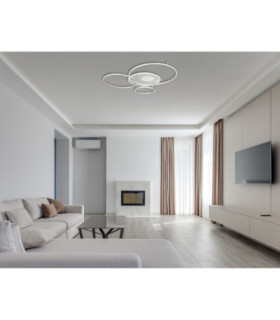 Invertina Semi Flush Ceiling Light Brushed Silver LED 2700/6500K-2