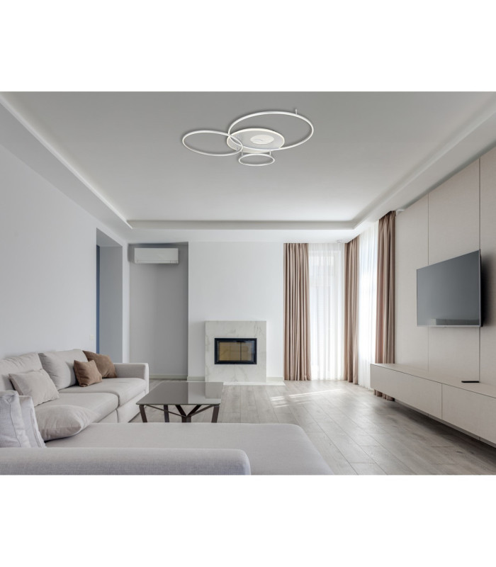 Invertina Semi Flush Ceiling Light Brushed Silver LED 2700/6500K-2