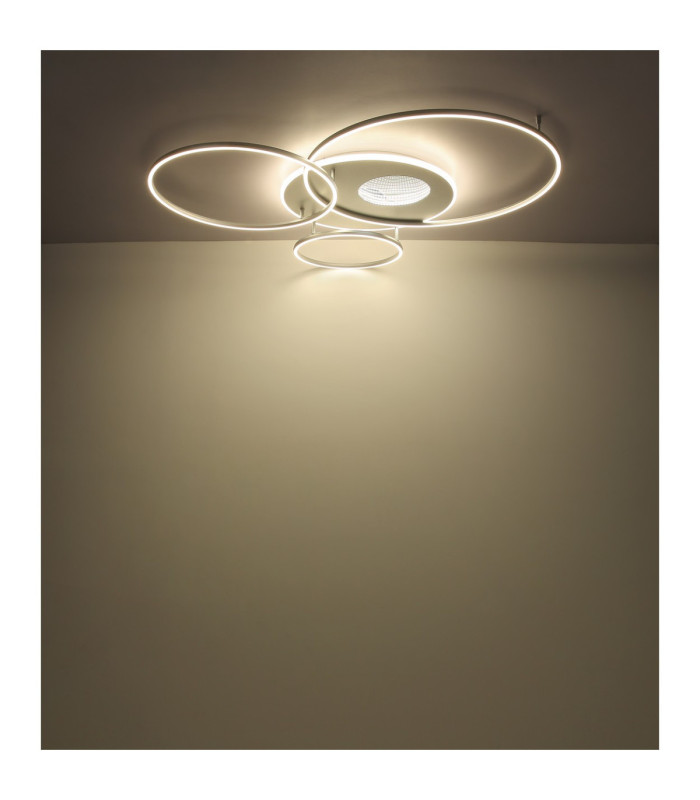 Invertina Semi Flush Ceiling Light Brushed Silver LED 2700/6500K-7