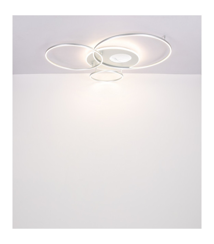 Invertina Semi Flush Ceiling Light Brushed Silver LED 2700/6500K-8
