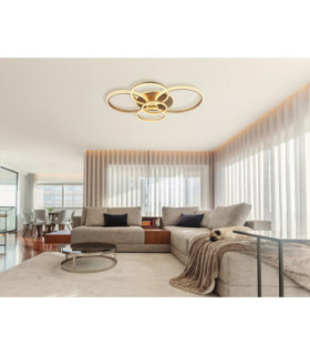 Lorelei Semi Flush Ceiling Light Matt Champagne LED 3000K-2