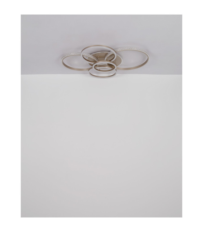 Lorelei Semi Flush Ceiling Light Matt Champagne LED 3000K-8