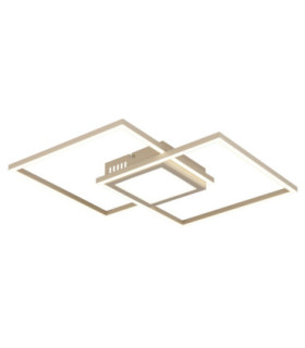 Saunders Twin Square Semi Flush Ceiling Light Matt Sand LED 2700/6500K-1