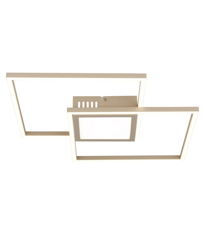 Saunders Twin Square Semi Flush Ceiling Light Matt Sand LED 2700/6500K-4