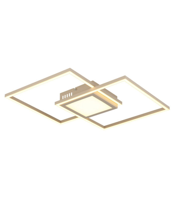 Saunders Twin Square Semi Flush Ceiling Light Matt Sand LED 2700/6500K-6