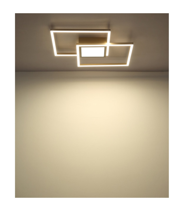 Saunders Twin Square Semi Flush Ceiling Light Matt Sand LED 2700/6500K-8