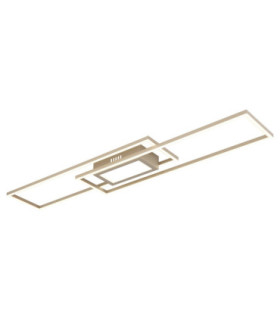 Saunders Twin Rectangle Semi Flush Ceiling Light Matt Sand LED 2700/6500K-1