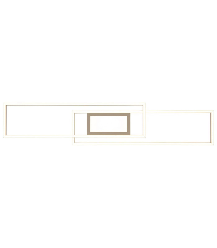 Saunders Twin Rectangle Semi Flush Ceiling Light Matt Sand LED 2700/6500K-5