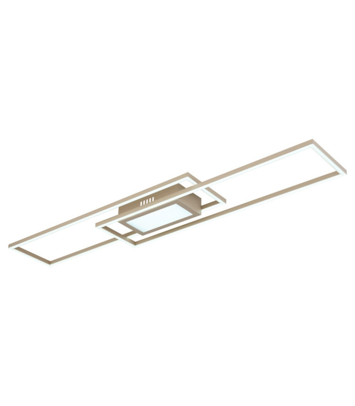 Saunders Twin Rectangle Semi Flush Ceiling Light Matt Sand LED 2700/6500K-7