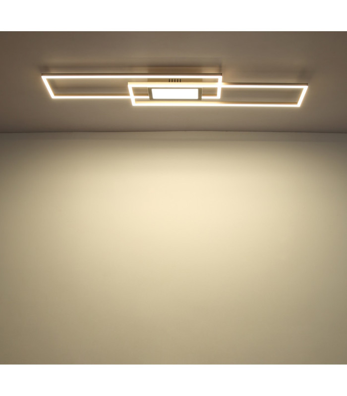 Saunders Twin Rectangle Semi Flush Ceiling Light Matt Sand LED 2700/6500K-8