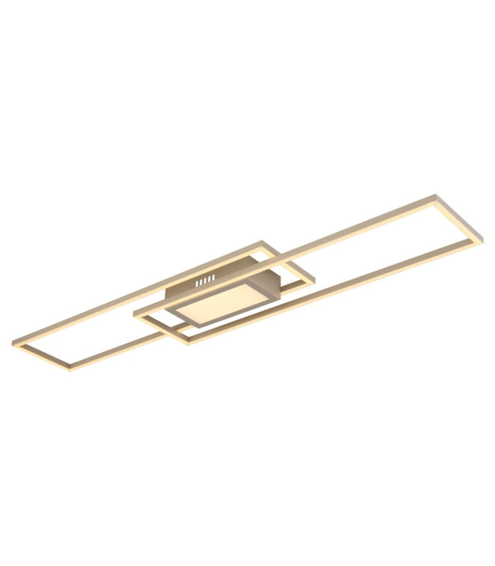 Saunders Twin Rectangle Semi Flush Ceiling Light Matt Sand LED 2700/6500K-10