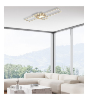 Saunders Tripple Rectangle Semi Flush Ceiling Light Matt Sand LED 2700/6500K-2