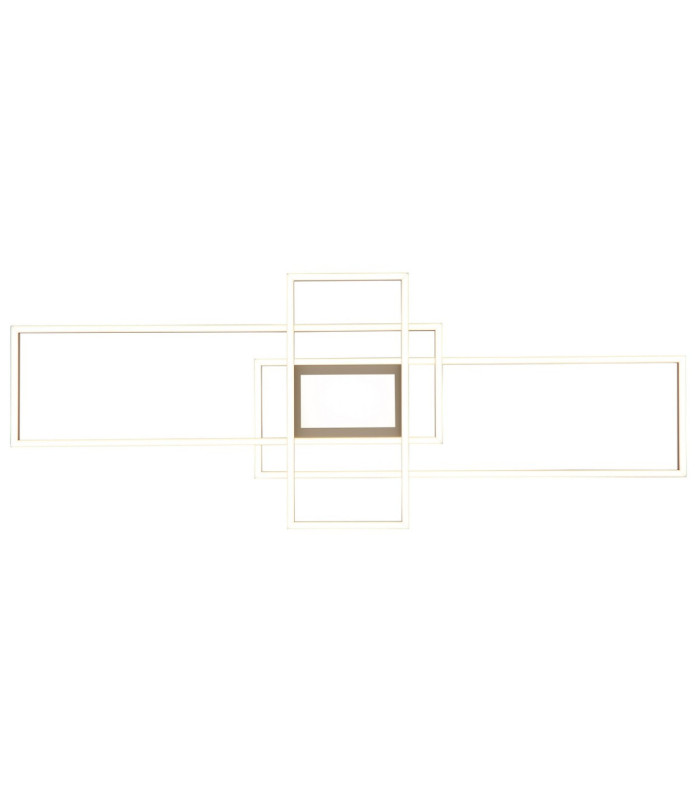 Saunders Tripple Rectangle Semi Flush Ceiling Light Matt Sand LED 2700/6500K-5