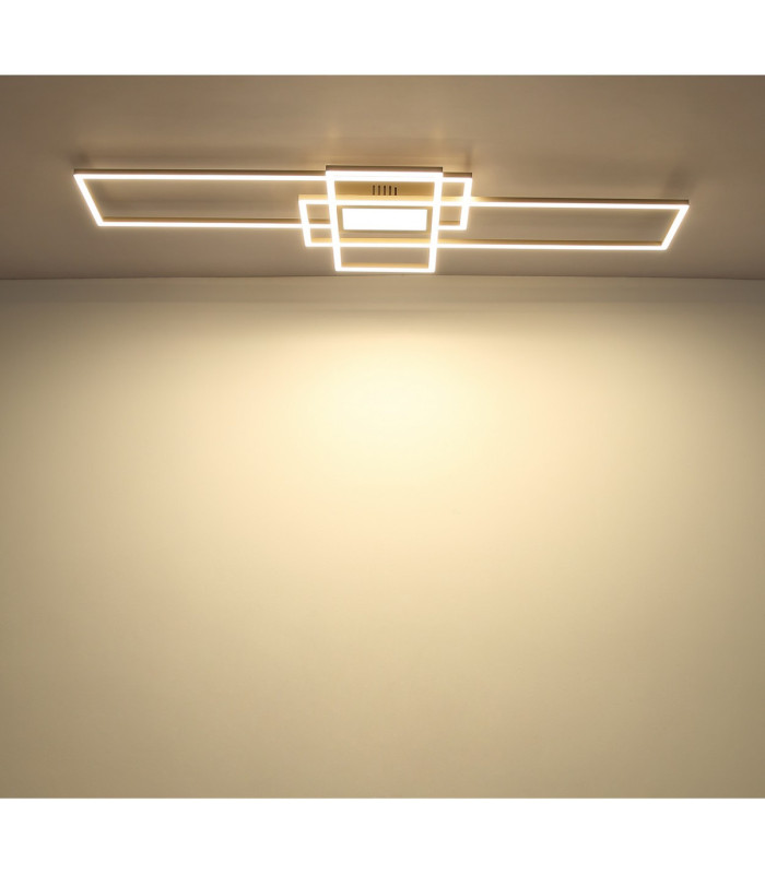 Saunders Tripple Rectangle Semi Flush Ceiling Light Matt Sand LED 2700/6500K-8