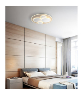 Monty Semi Flush Ceiling Light Matt White LED 3000K-2