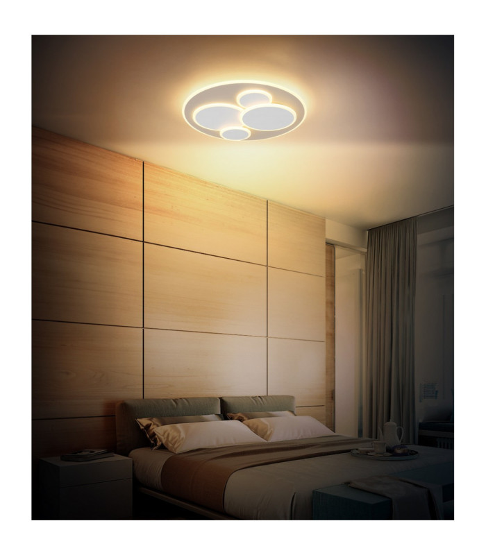 Monty Semi Flush Ceiling Light Matt White LED 3000K-6