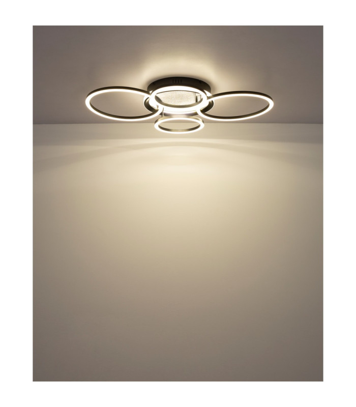 Alvis Semi Flush Ceiling Light Matt Black LED 4000K-6