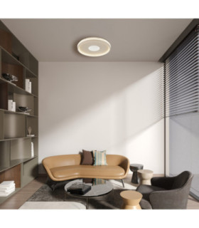 Shirley 40cm Semi Flush Ceiling Light Matt Sand LED 2700/6500K-2