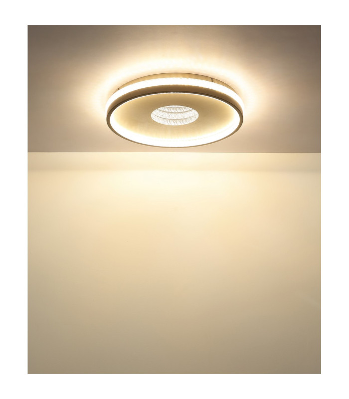 Shirley 40cm Semi Flush Ceiling Light Matt Sand LED 2700/6500K-7
