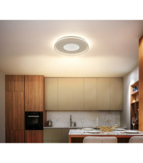 Shirley 50cm Semi Flush Ceiling Light Matt Sand LED 2700/6500K-2