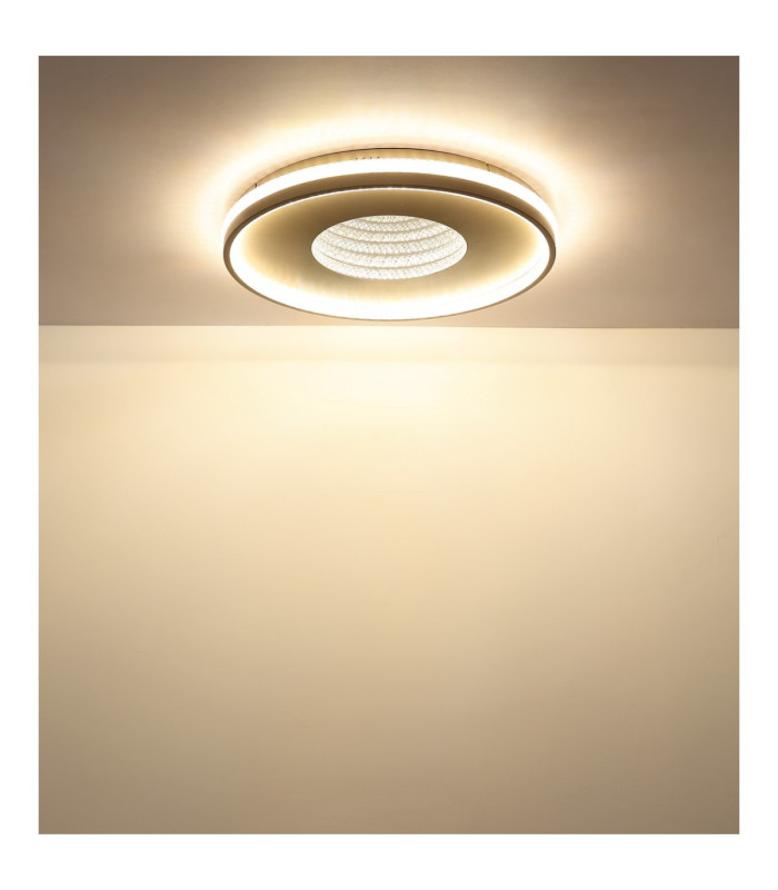 Shirley 50cm Semi Flush Ceiling Light Matt Sand LED 2700/6500K-7