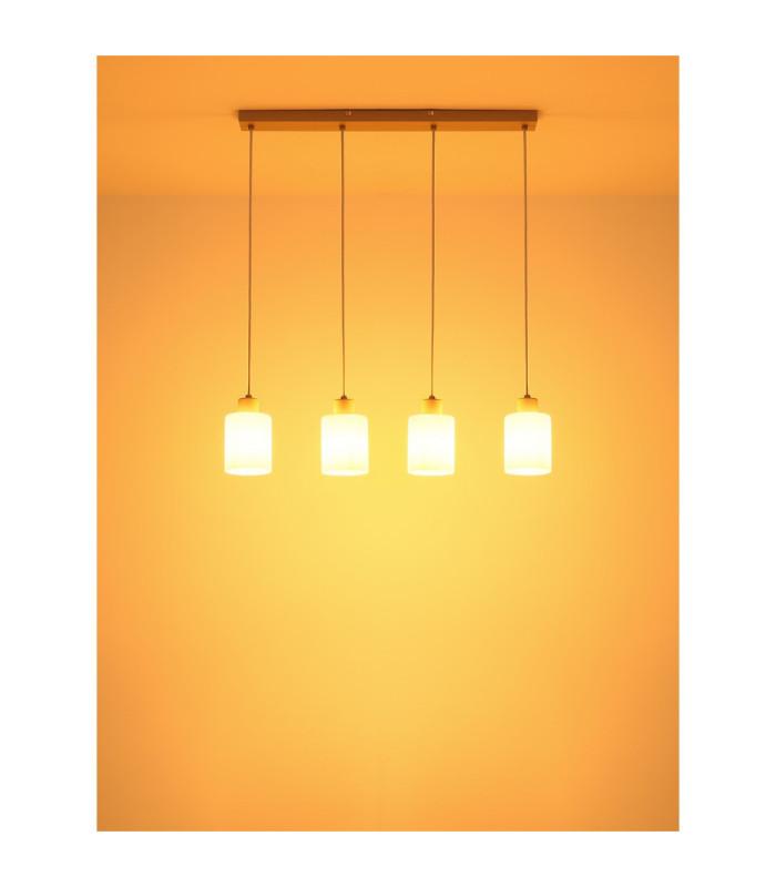 Trent Bar Pendant Ceiling Light Matt Sand 4x E27-6
