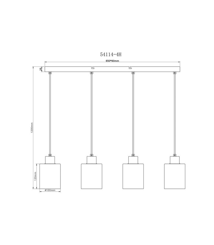 Trent Bar Pendant Ceiling Light Matt Sand 4x E27-7