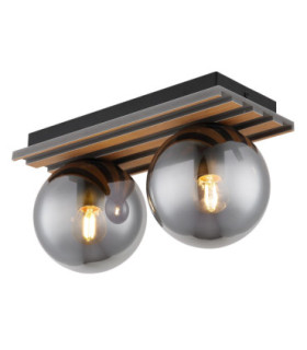 Parsons Globe Ceiling Light Matt Black 2x E27-1