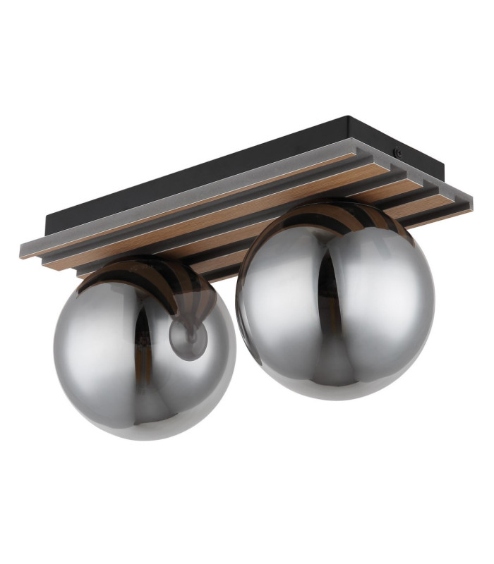 Parsons Globe Ceiling Light Matt Black 2x E27-3