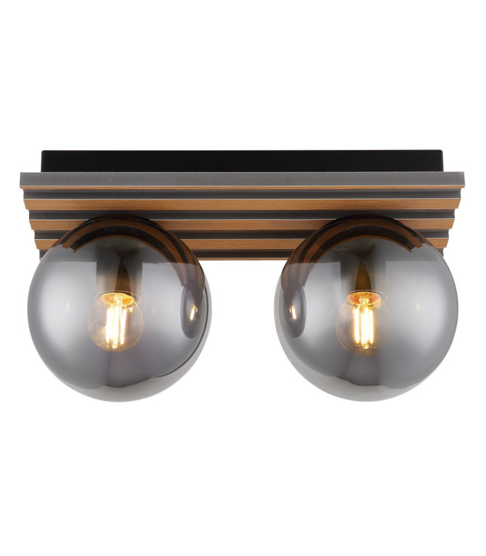 Parsons Globe Ceiling Light Matt Black 2x E27-4