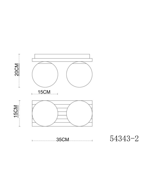 Parsons Globe Ceiling Light Matt Black 2x E27-7