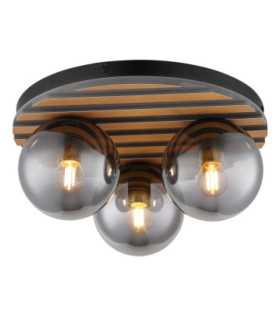 Parsons Globe Ceiling Light Matt Black 3x E27-1