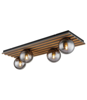 Parsons Globe Ceiling Light Matt Black 4x E27-1
