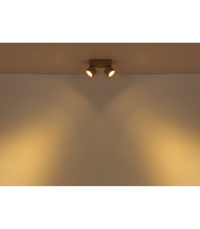 Rae Twin Ceiling Spotlight Matt Sand 2x LED 3000K-7