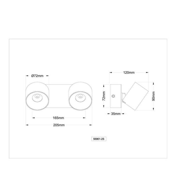 Rae Twin Ceiling Spotlight Matt Sand 2x LED 3000K-8