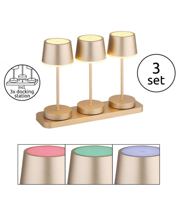Dawson Table Lamp Matt Champagne RGBW LED 3000K IP54