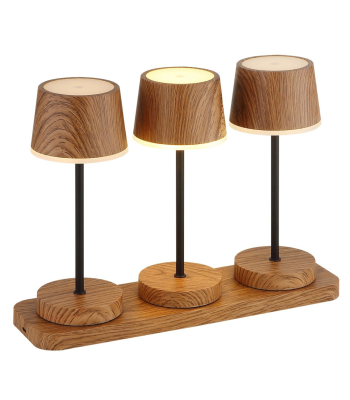 Dawson Table Lamp Dark Wood RGBW LED 3000K IP54