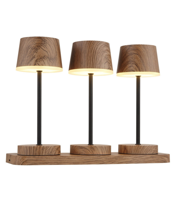 Dawson Table Lamp Dark Wood RGBW LED 3000K IP54