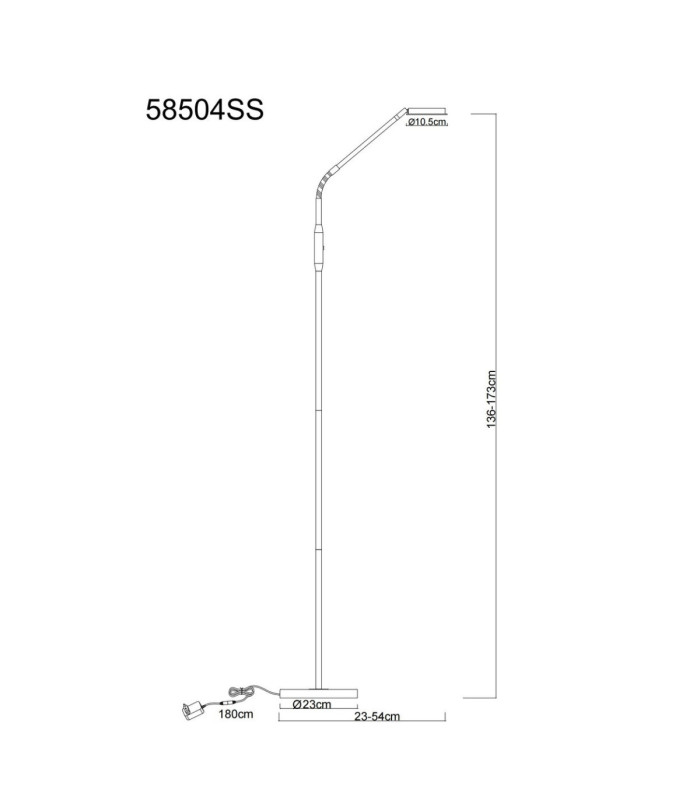 Silvio Task Floor Lamp Matt Black LED 2700/3350/4000K-13