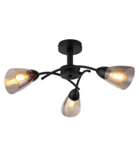 Paula Multi Arm Semi Flush Ceiling Lamp Matt Black 3x E14-1
